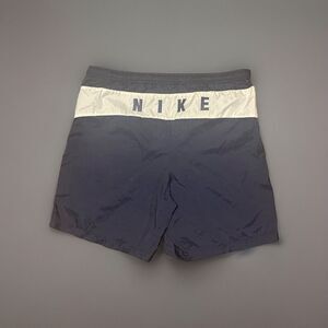 VTG 90s Nike Spell Out Embroidered Men's Swim Trunks Large Blue Shorts Pocket